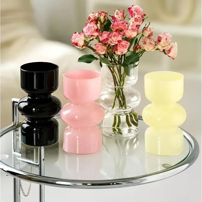 Glass Vase Living Room Flower Arrangement Ornament Light Luxury High Value Vase