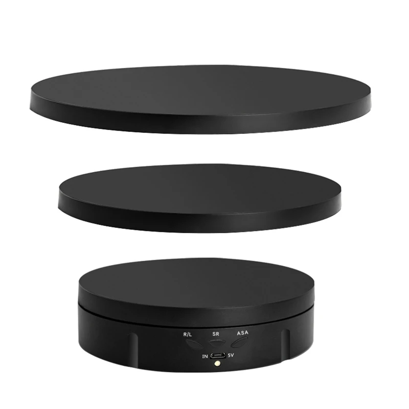 3 in 1 Electric Rotating Display Stand 360 Degree Turntable Jewelry Holder for Photography Video Prop