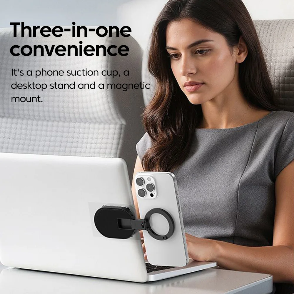 

Rotatable Phone Holder Foldable Magnetic Smartphone Holder 3-in-1 Magnetic Suction Cup Holder 360°