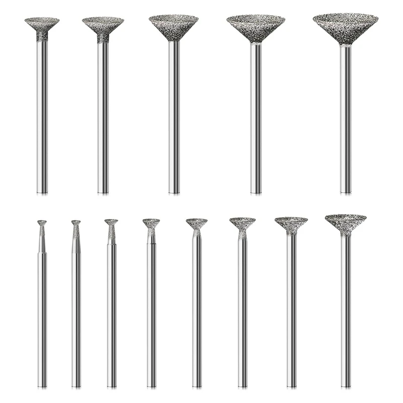 Stone Carving Set Diamond Burr Bits Compatible With For Dremel, 13PCS Polishing Kits Rotary Tools Accessories