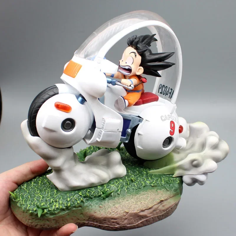 Dragon Ball Anime Figure Gk Motorcycle Childhood Son Goku Statue Toy Pvc Action Figurine Ornament Model Collection Doll Kid Gift