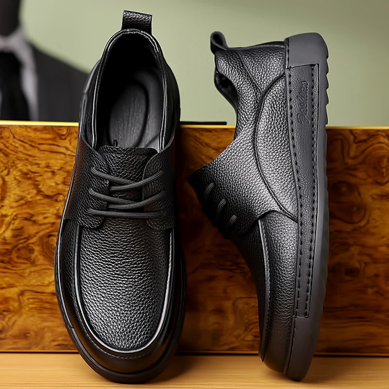 

New Men's Lace-Up Casual Shoe Breathable Comfortable Fashionable Office Walking Shoe Outdoor Anti-Slip Lightweight Driving Shoes