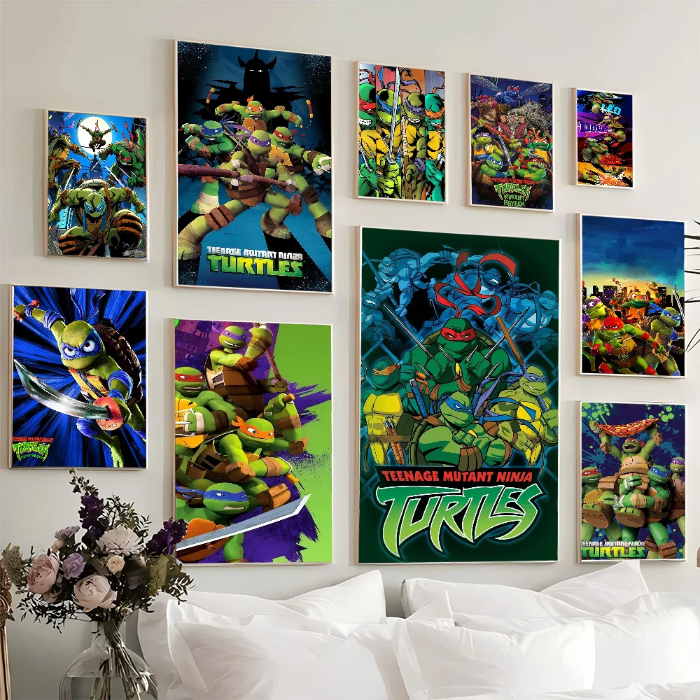 T-Teenage Mutant N-Ninja-Turtles Whitepaper Poster Waterproof Paper Sticker Coffee House Bar Posters Wall Stickers