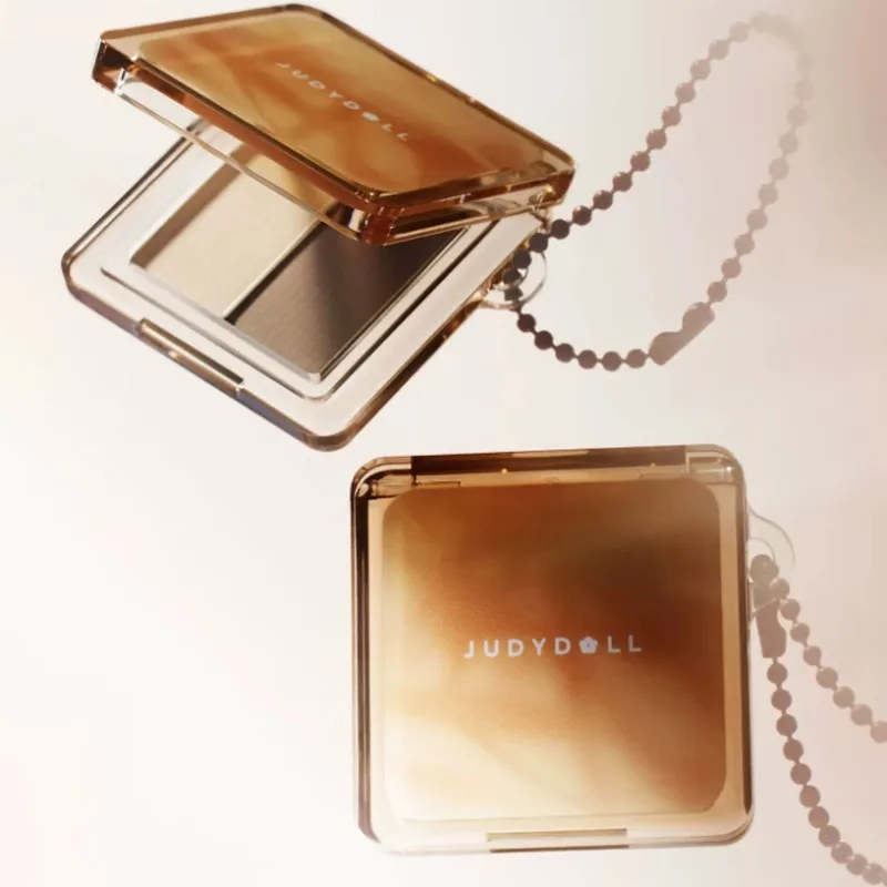 Judydoll Mini 2-in-1 Highlighter & Contour Palette Matte Face Sculpting Shadow,Nose & Cheek Contour,All-in-One Compact