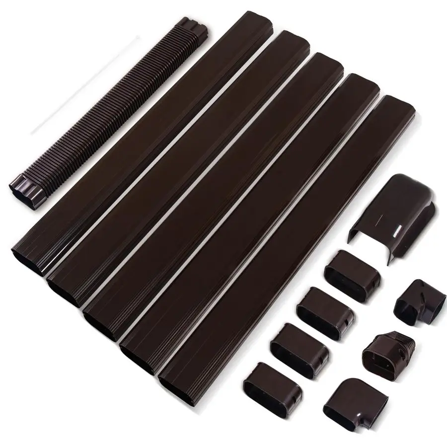 

10Ft Mini Split Line Set Cover 3 PVC Line Cover Kit for Mini Split and Central Air Conditioner amp Heat PumpBrown