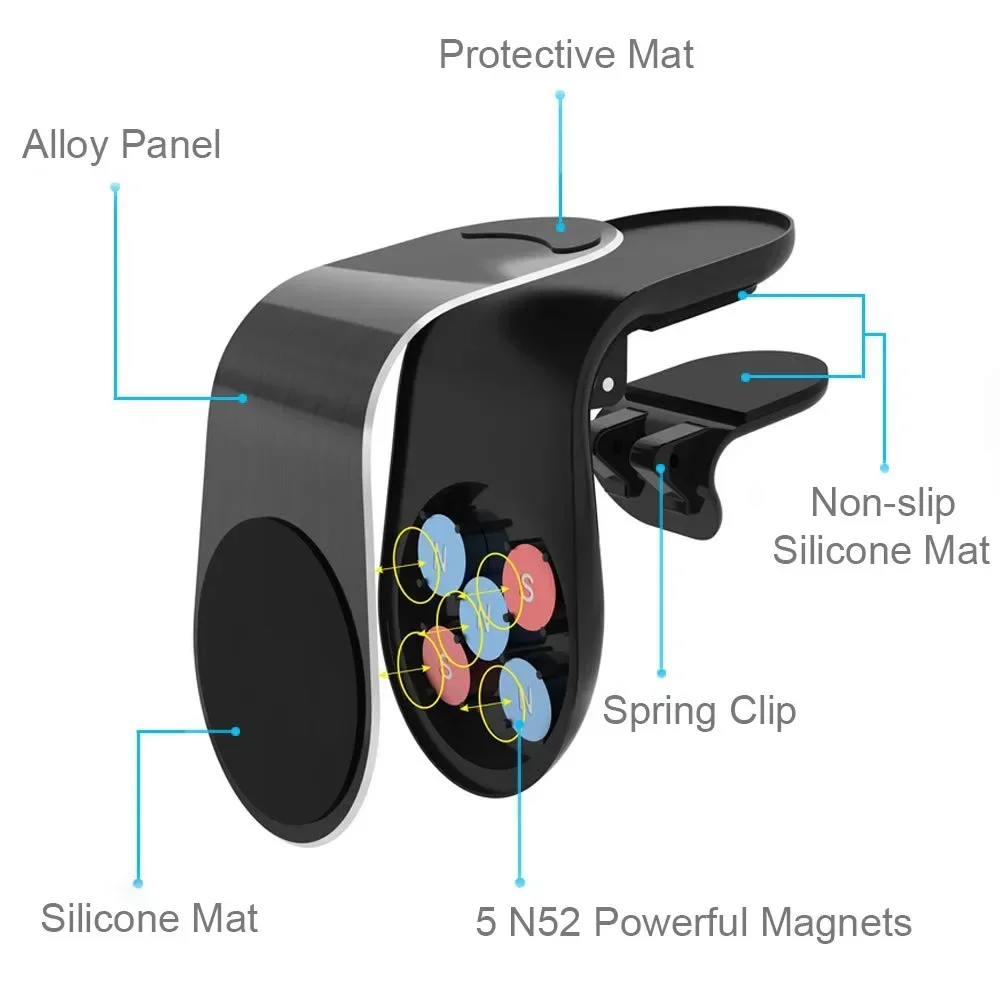 【Fast Delivery】Metal Magnetic Car Phone Holder Air Vent Mount Strong Suction Universal Car Phone Stand For All Phones