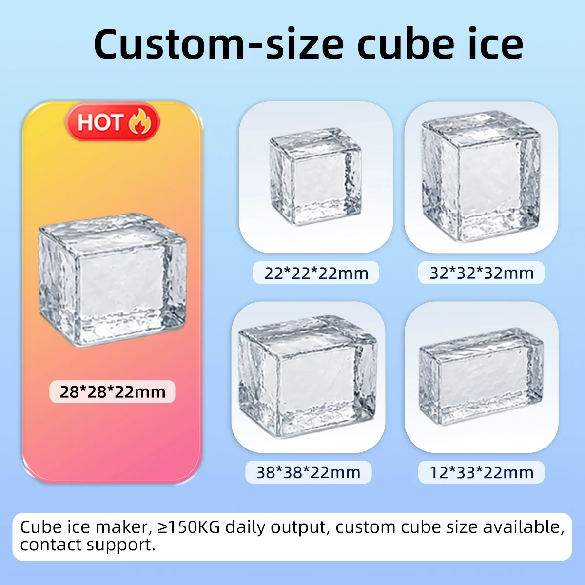 Commercial Ice Maker Machine 500kg/24 Hours 250kg 300kg 1ton Production with 200kg Storage for Business  Ice Cube Making Machine
