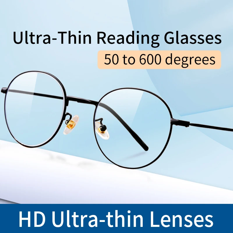 Ultra-Thin Lightweight Reading Glasses Men,Blue Light Blocking, Presbyopic glasses, Diopters +0.5 To +4.0 +4.5 +5.0 +5.5 +6.0