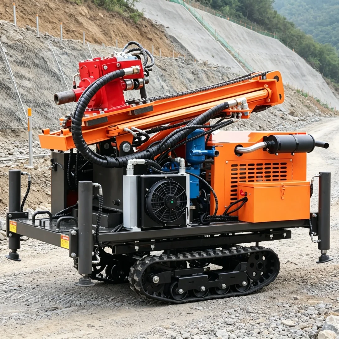 Customized Full‑Hydraulic Tracked Air‑Water Dual‑Purpose Well Drilling Rig, Cross‑Border Export Engineering Drilling Machinery