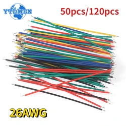 50 pezzi/120 pezzi cavi conduttori in stagno 26AWG ponticello 8 cm multicolore, per PCB e cavo breadboard di alta qualità