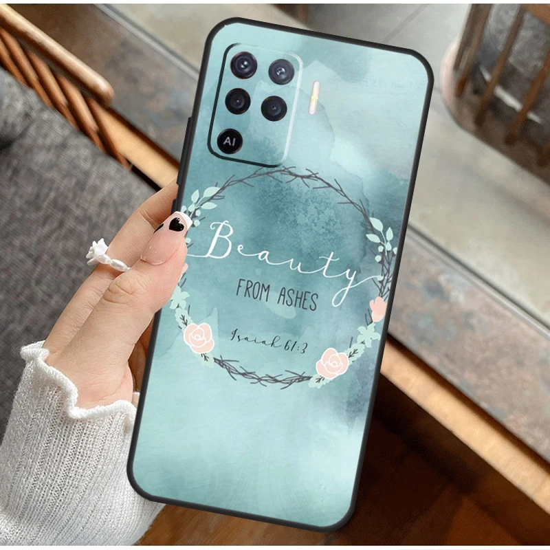 Christian Scripture For OPPO A57s A54s A53s A17 A57 A77 A31 A5 A9 A96 A76 A15 A16 A52 A72 A78 A93 A74 A94 Case