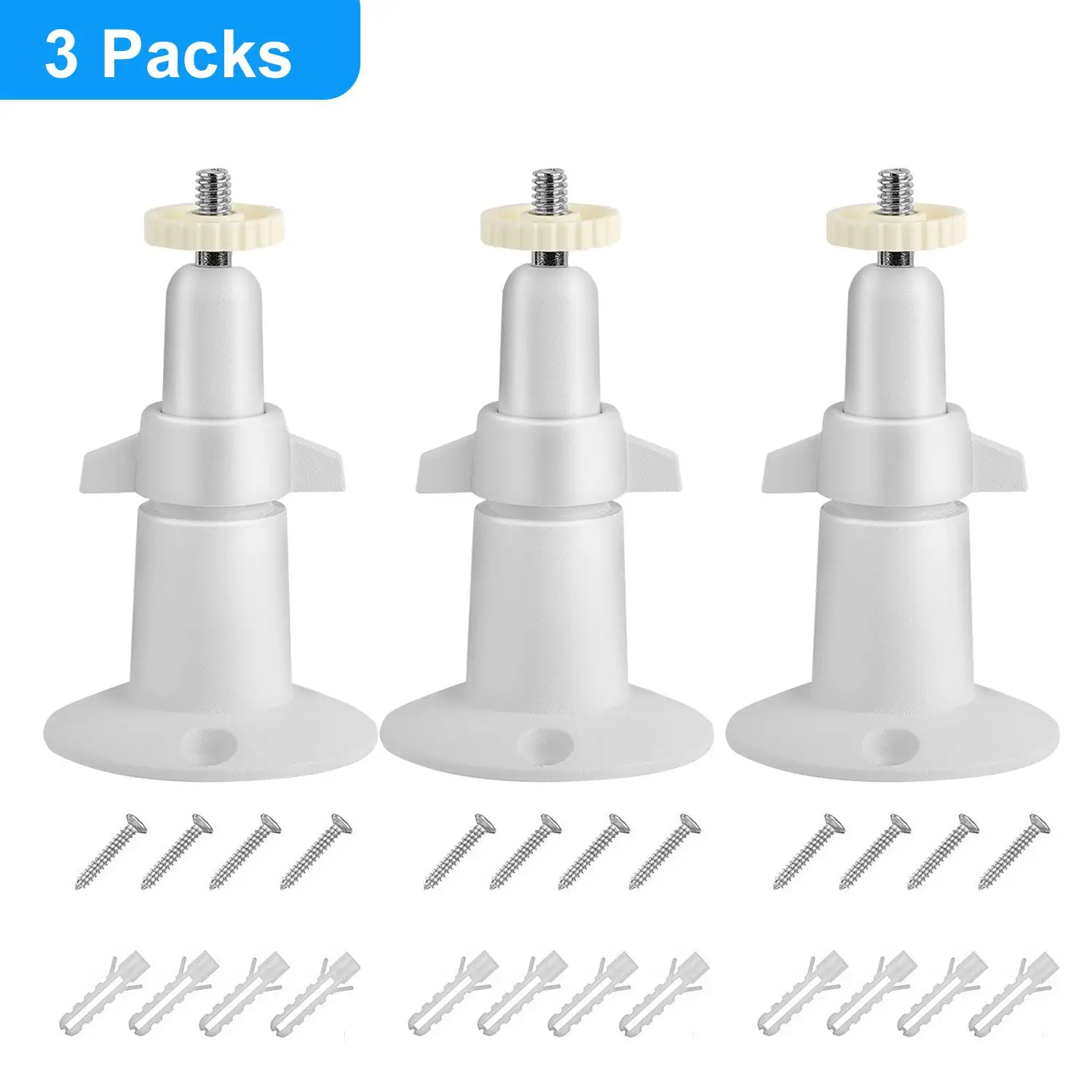 3 Packs Security Camera Wall Mount for Arlo 360 Degree Adjustable Camera Holder Garden Patio Screw Mount Home