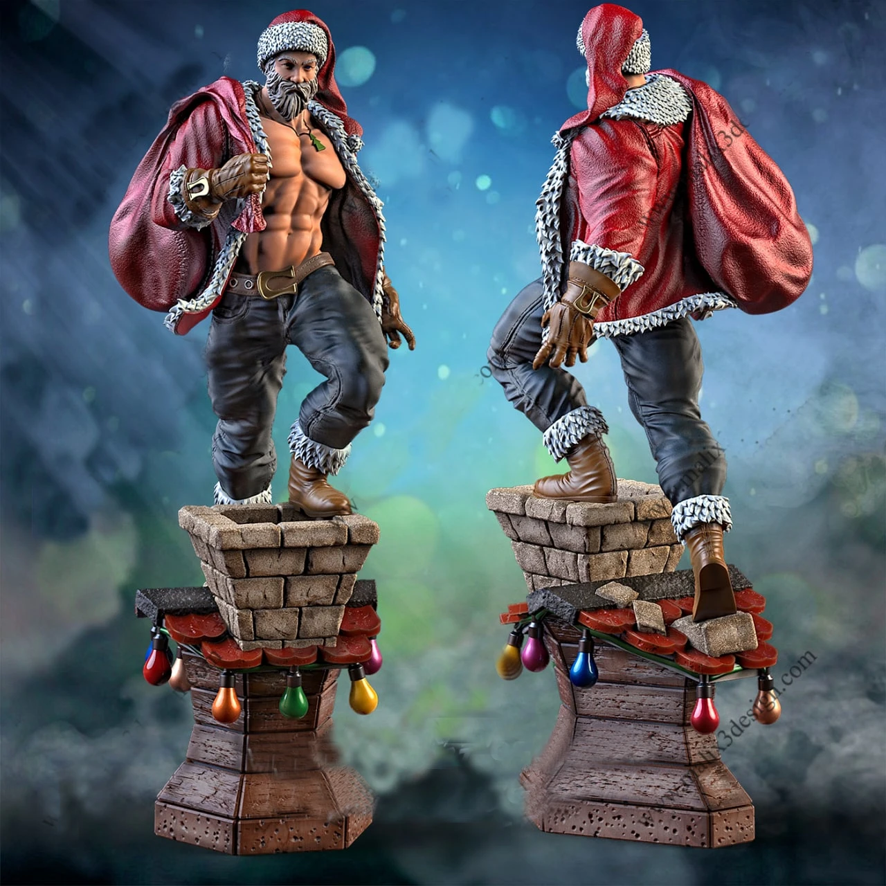 

1/24 Handsome muscular tough Santa Resin Model Figure Toy Collectible Craft Unassembled Miniature Reduction Statue Unpainted Kit