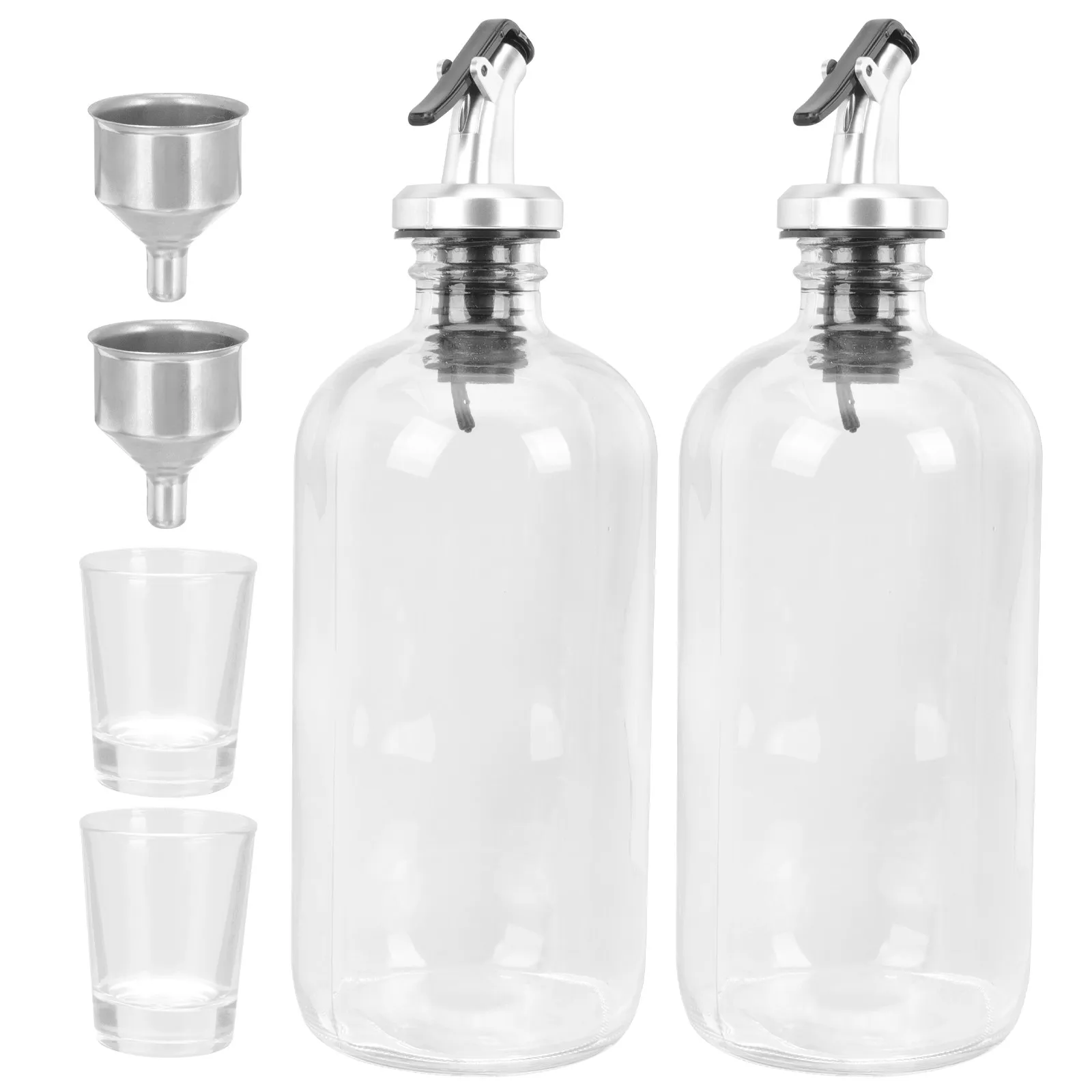

1Set Elegant Mouthwash Dispenser Kit Includes Glass Cup and Funnel for Smooth Pouring No Leakage At Home Or Hotel