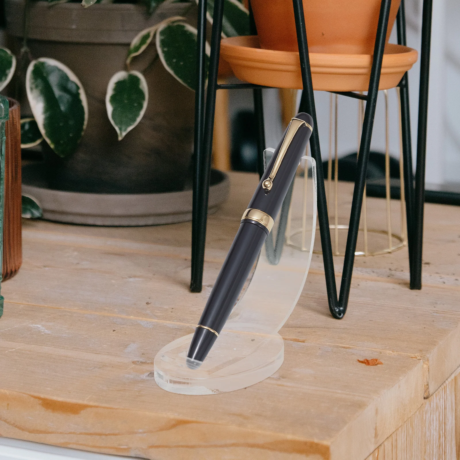 2 pçs expositor caneta titular lápis pincéis de maquiagem artesanato stands rack claro para mesa