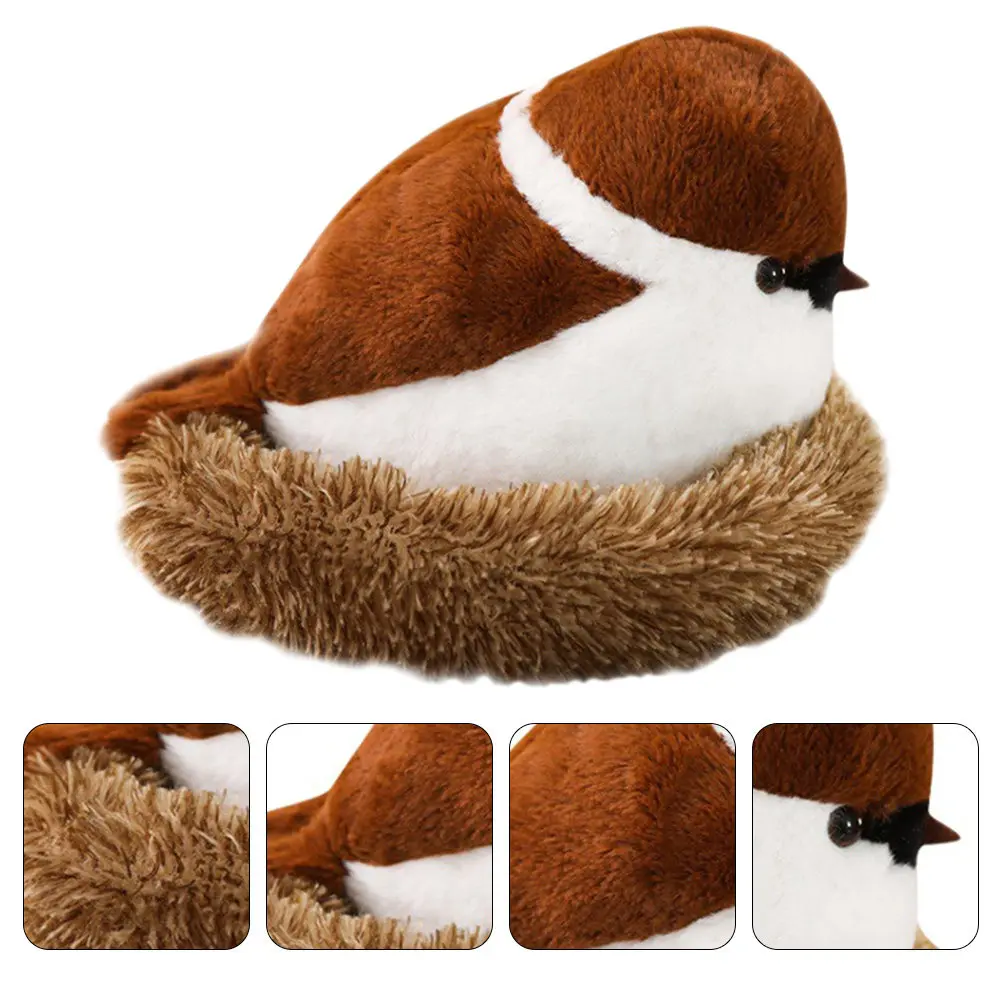

Lifelike Sparrow Mini Animal Emulation Household Ornament Decorative Bird Realistic Sparrow Figure Gift for Children