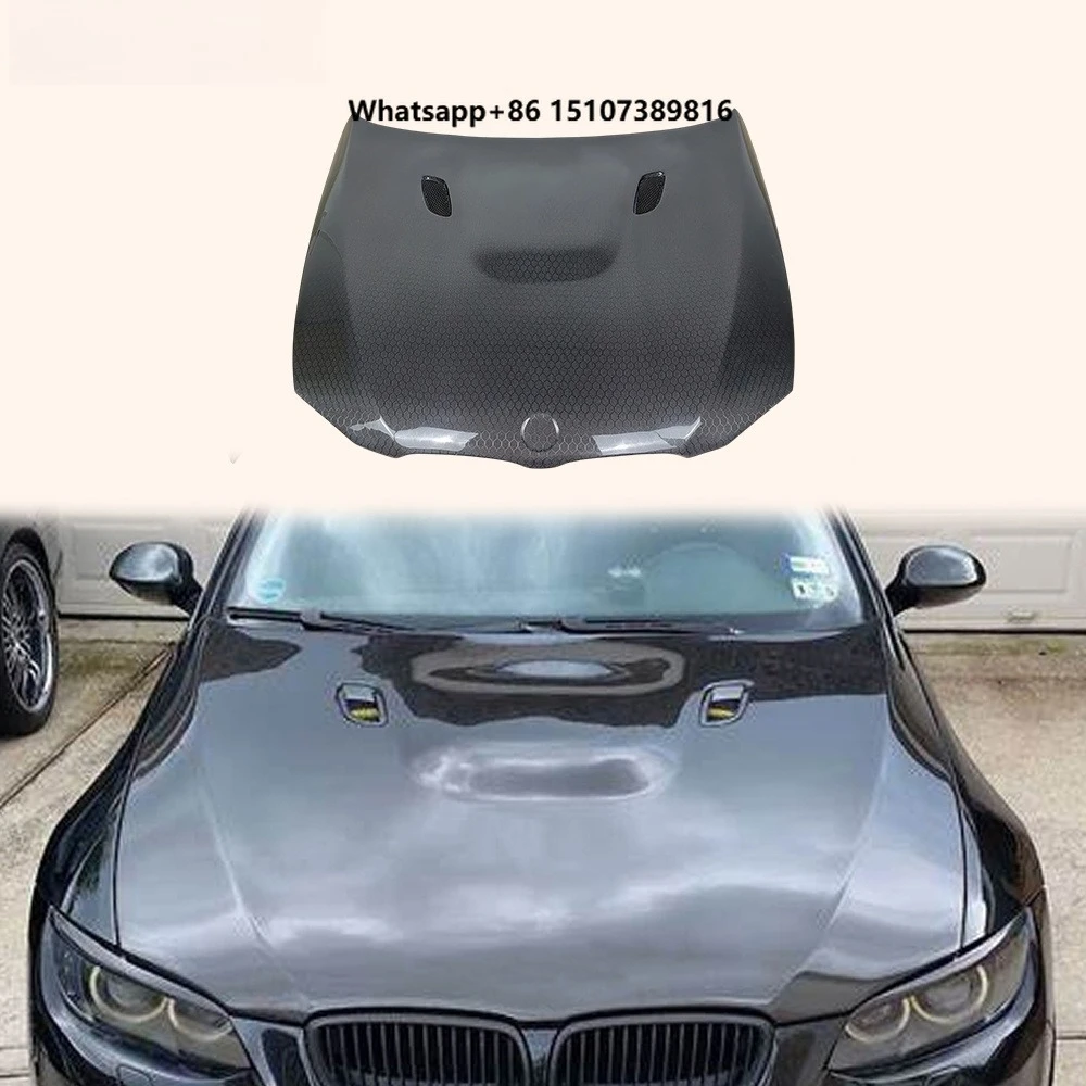 For E92 M3 2 Door Coupe 11-13  Honeycomb Carbon KZ Front Bumper Hood Bonnet