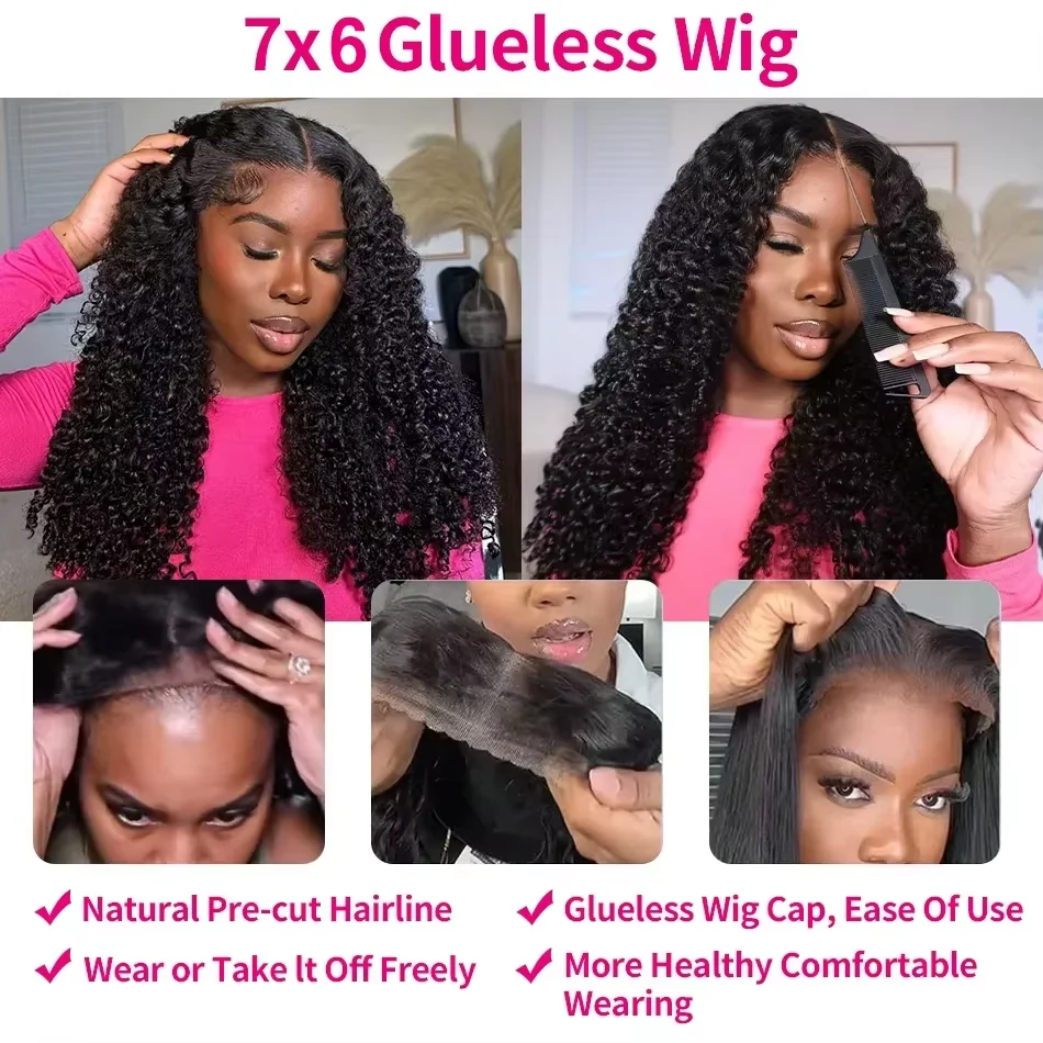 Burmese Curly Human Hair 13x6 13x4 Transparent HD Lace Front Wig 7x6 HD Lace Pre Plucked Wig For Women 40 42 Inches Remy Hair Natural Color Wigs - view 4