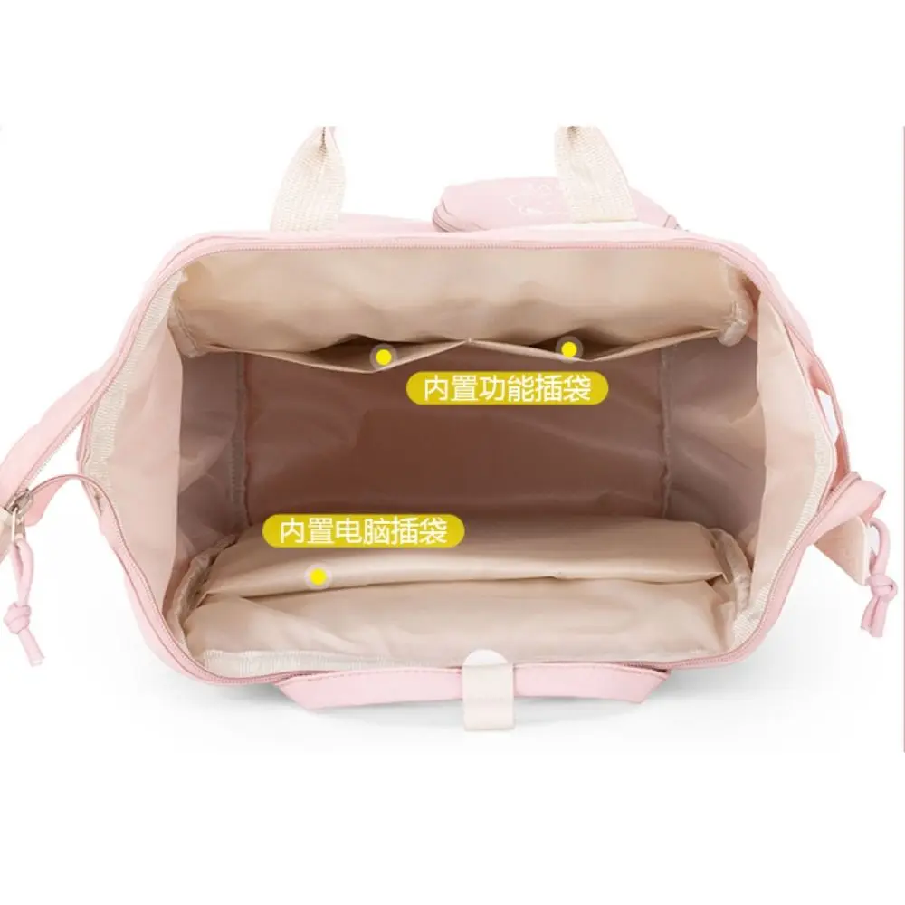 Trendy Casual Student Schoolbag Large Capacity Solid Color Travel Backpack Waterproof Simple Nylon Shoulder Bag Outdoor