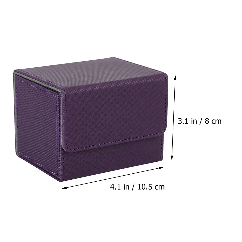 

Spacious Card Storage Box PU Game Cards Organizer Case for Trading Cards Collection Protective Sleeve Home Desktop