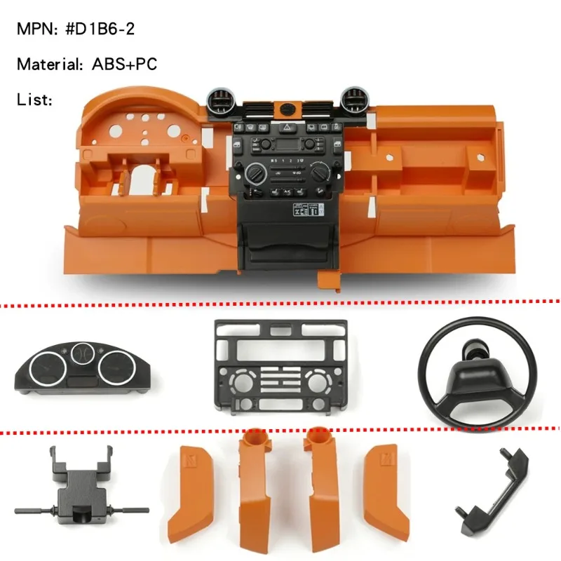 RC Car Defender Center Console Brown Land Rover Defender Interior Upgrade Parts for RC Crawler #D1B6-2
