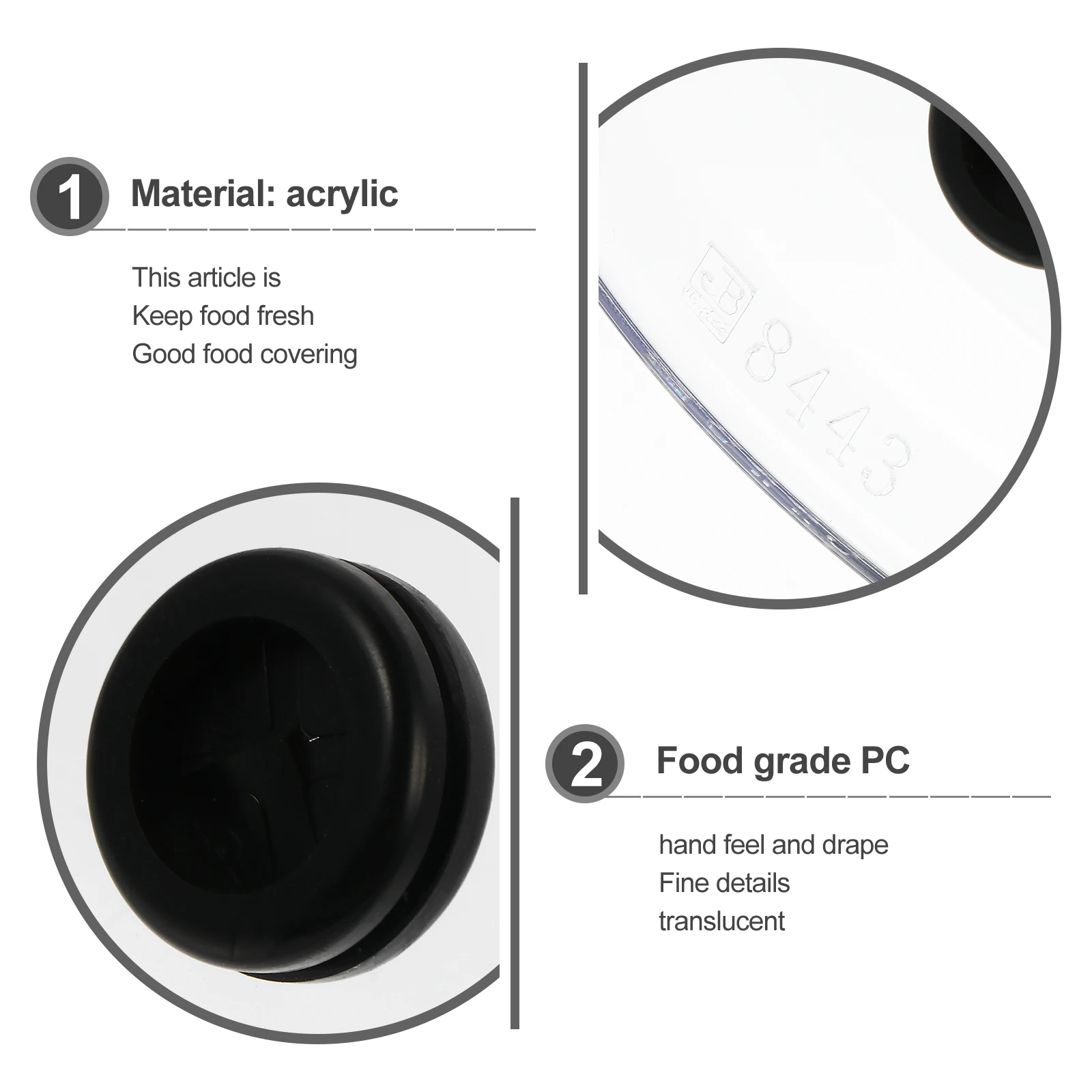 

1Pcs Smoky Food Cover Large Transparent Insulation Cover for Food Storage Cake Dessert Snack Bread Pollution Proof Portable