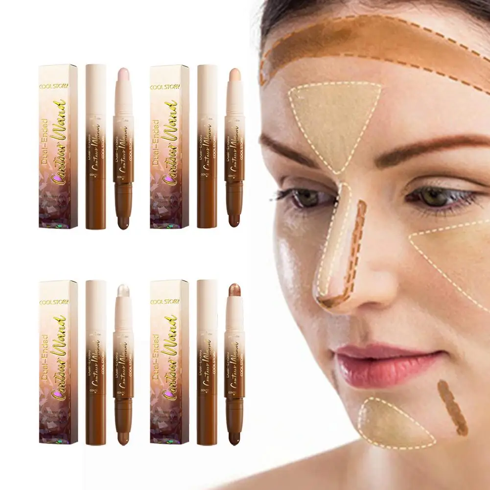 Nude & Beige Cream Contour Stick Face Body Makeup Dual In Cream 2 Ended Contouring Makeup Stick Concealer 1 K8P3