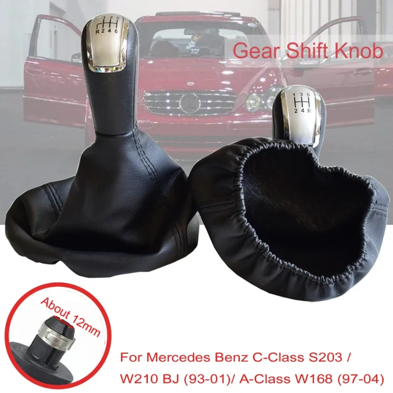 Car Shift Gear Knob 5/6 Speed 12mm For Mercedes Benz C-Class W202 W208 E-Class W210 W203 S203 / W245 W169 (04-12)/ W168 (97-04)