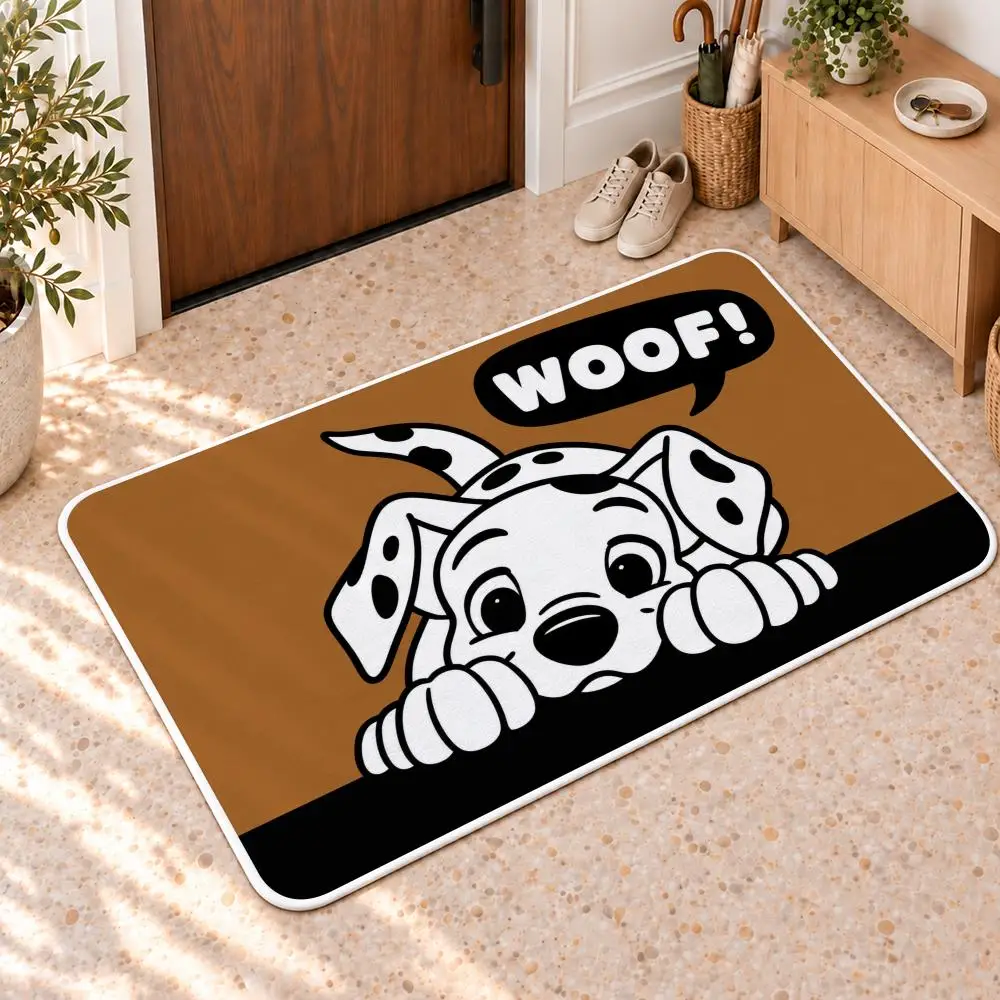 Woof Puppies Floor Mat Flannel Rug Soft Non Slip Door Mat for Bathroom Bedroom Entryway Home Decor Gift