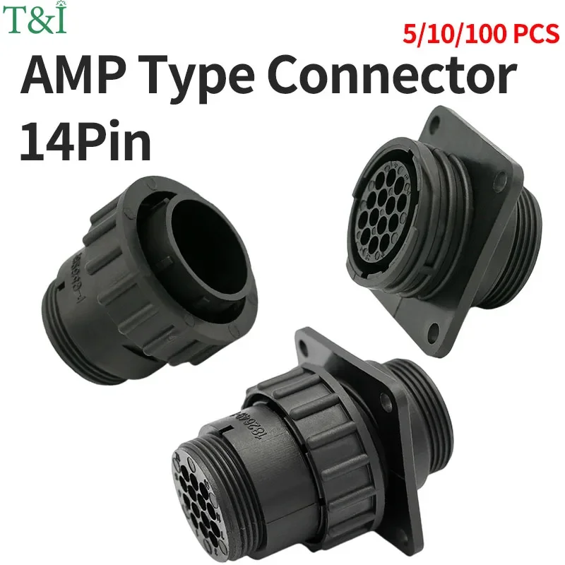 5/10/100 sets 14 Pin AMP/TE type 182649-1 206043-1 auto sensor plug connector for SMEMA Car,14P plug with Pin