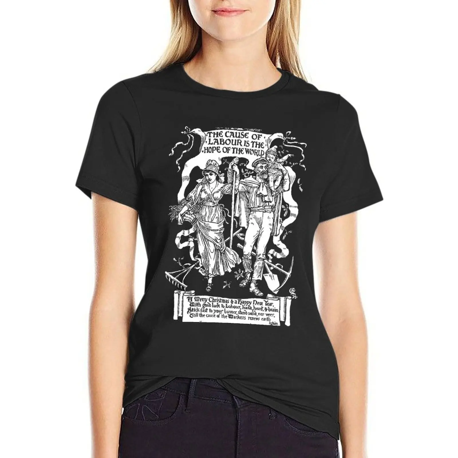 The Cause of Labour Is the Hope of the World (1894) by Walter Crane T-Shirt customs design your own tops for Women