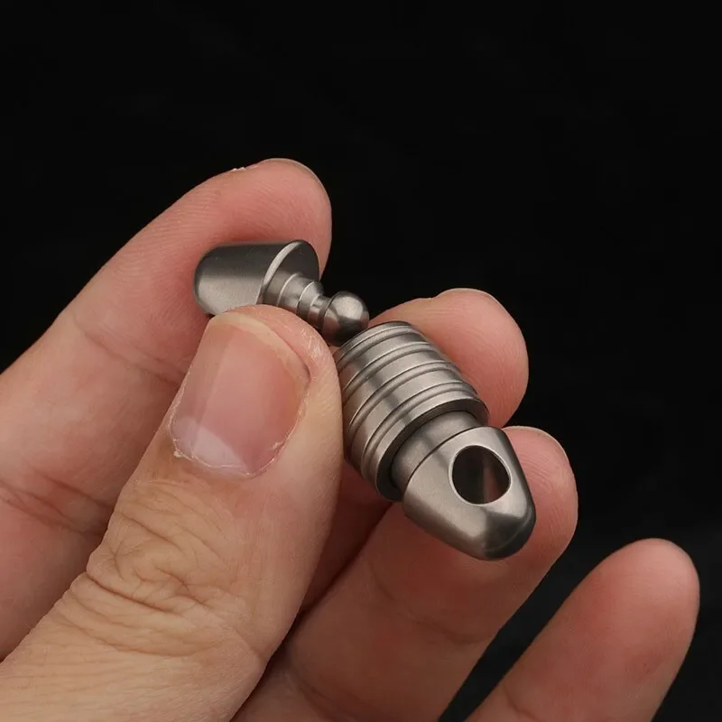 FEGVE Titanium Alloy Rotary Keychain 360 Degree Rotating Universal Buckle Tool EDC