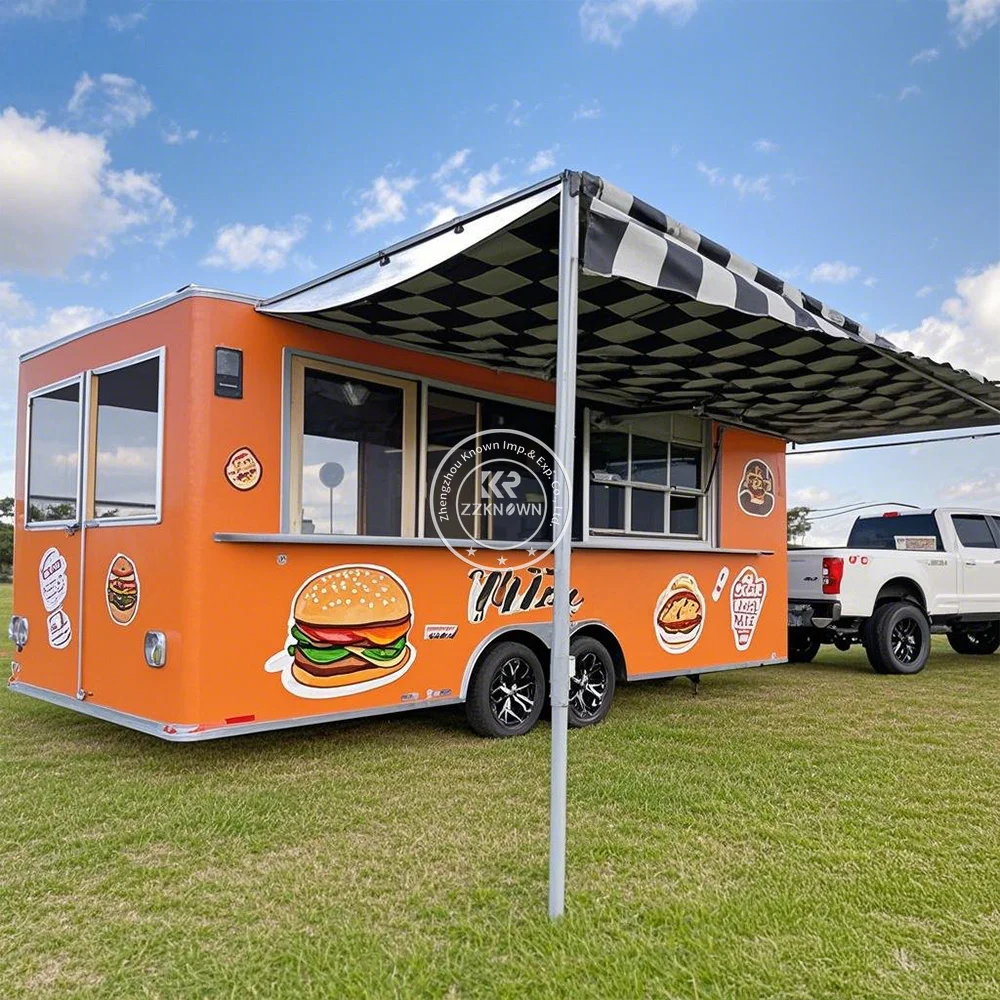Food Trailer Catering Fully Equipped Taco Truck Mobile Kitchen Ice Cream Cart BBQ Trailers Cheap Food Truck With Full Kitchen