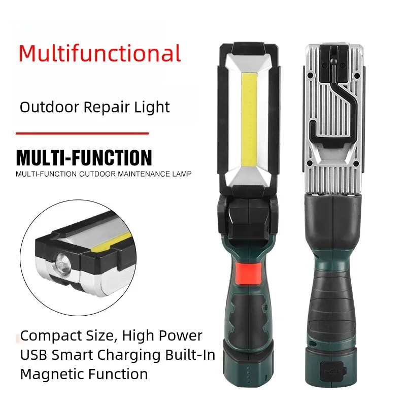 

Портативный светодиодный рабочий фонарь COB для автомобиля, гаража, механика, с USB-зарядкой, инспекционный фонарь, аварийный проблесковый маячок для автомобиля