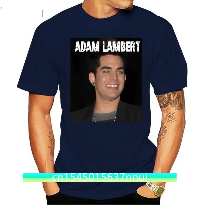 ADAM LAMBERT - AMERICAN IDOL SINGER   SONGWRITER - BLACK   WHITE T-SHIRT S - 3XL