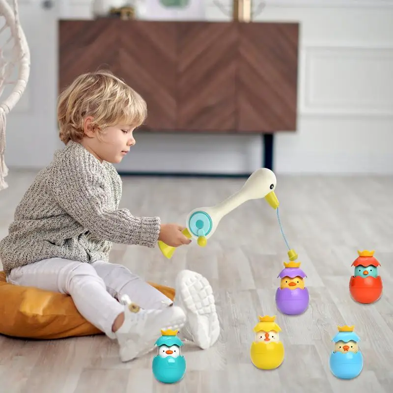 Kids Fishing Toy Fun Bird Shape Kids Fishing Pole Toy Learning Educational Toy Bath Toys 2-in-1 Play Fishing Set With Wobbling