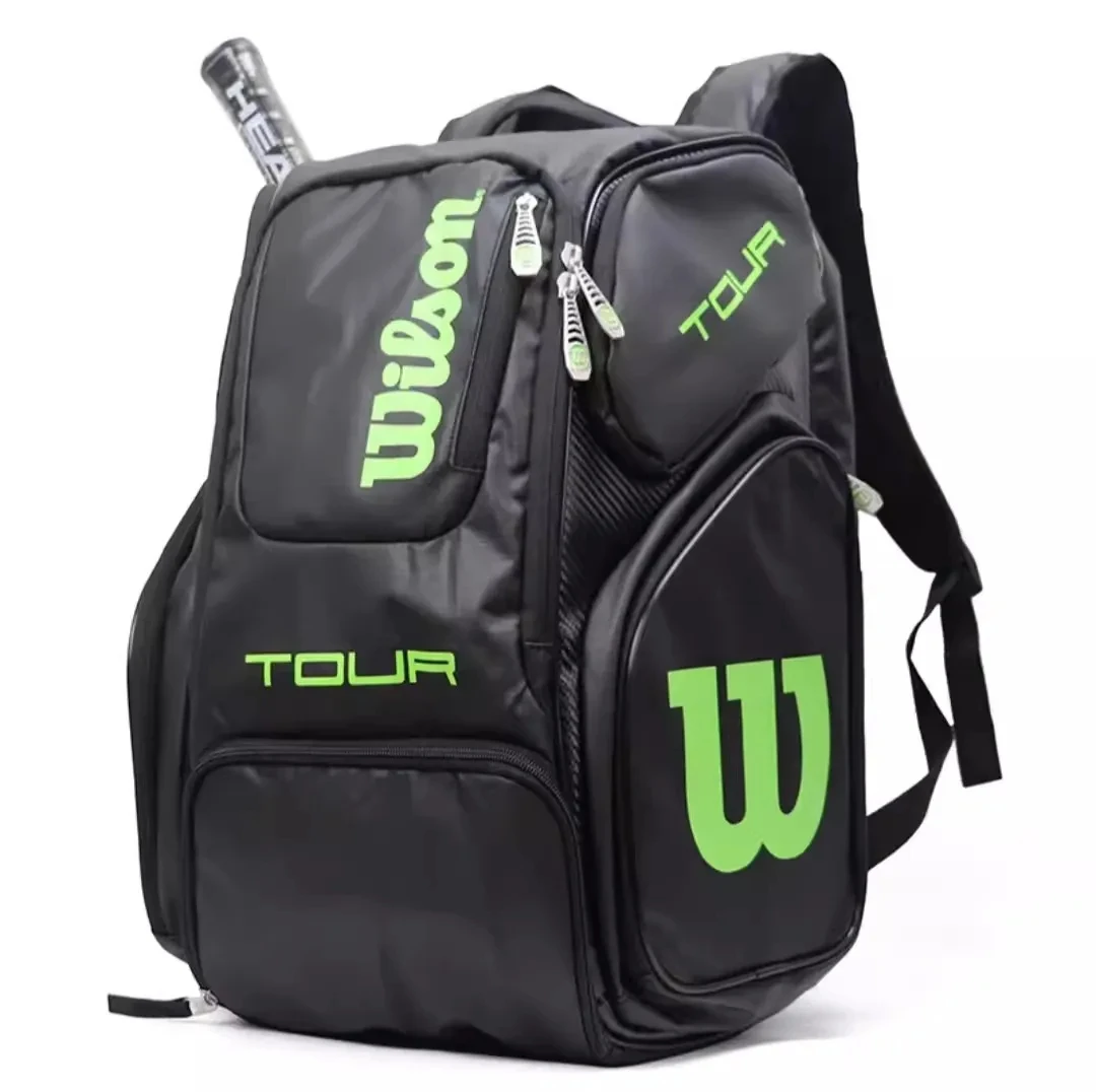 Wilson-Bolsa de tenis para hombre y mujer, Mochila deportiva portátil de uso diario, con capacidad para 2 raquetas