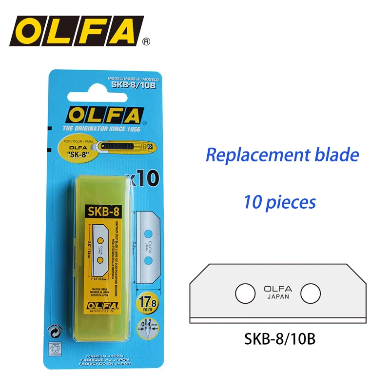 Original Japanese OLFA SK-8 safety express knife, automatic retractable utility knife, high-quality spring box opener, paper cutting utility knife, sharp alloy steel blade SKB-8/10B