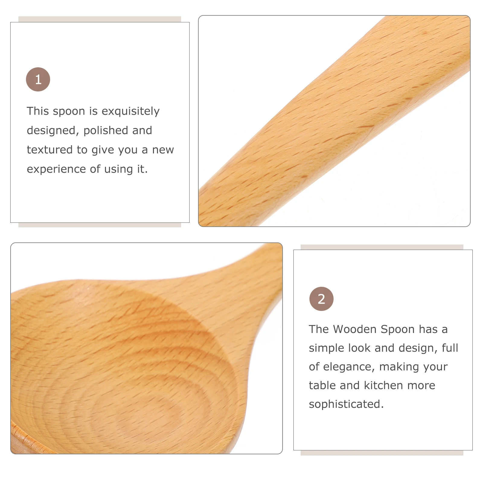 

Beech Wood Soup Ladle Stirring Spoon Kitchen Tool Large Size Smooth Finish Reusable Long Handle Natural Material for Soups