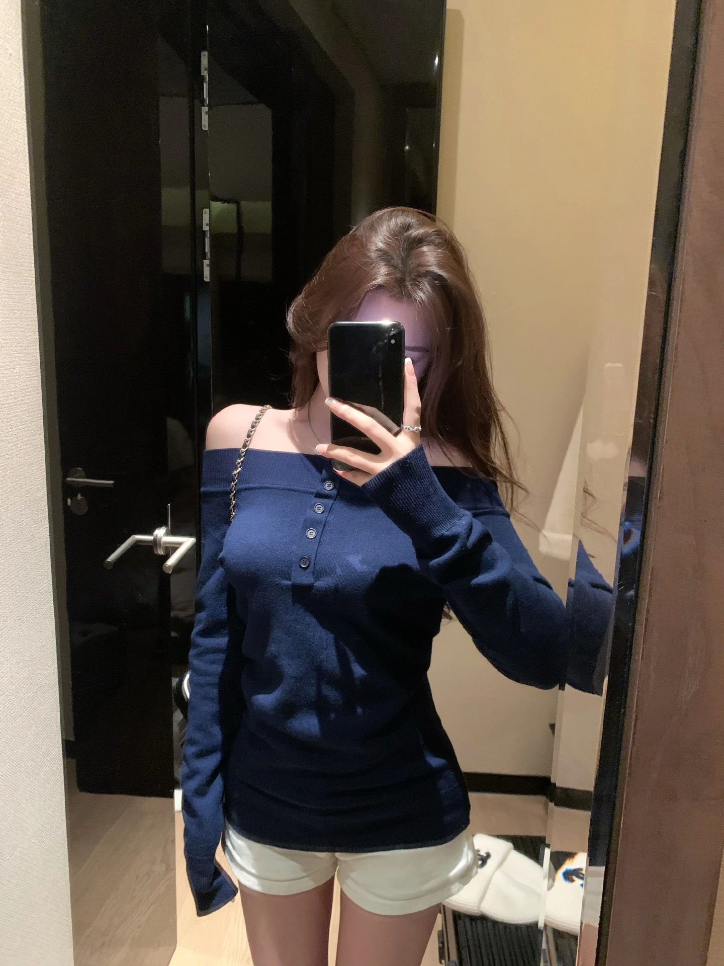 

Banana Knitted oulder Bared Women's Sweater Spring Autumn Wool Slim Fit Inner Wear Top Faionable Casual Long Sve