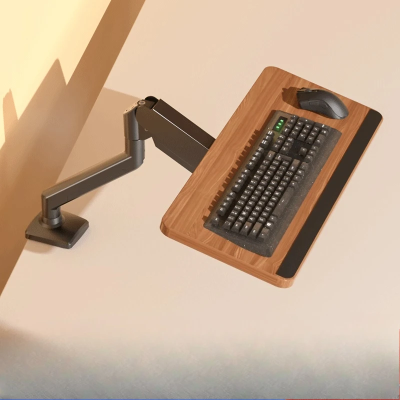 Ergonomic Under Desk Pull Out Keyboard Tray, Adjustable Foldable Floating Keyboard Holder Office Desk Accessory