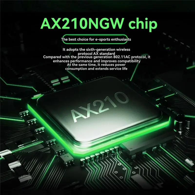 Well Made-AX210NGW 6E Card+8Dbi Antenna 2.4G/5G/6Ghz Tri-Band Bluetooth 5.3 Wifi Adapter 5374Mbps Laptop Wireless Network Card