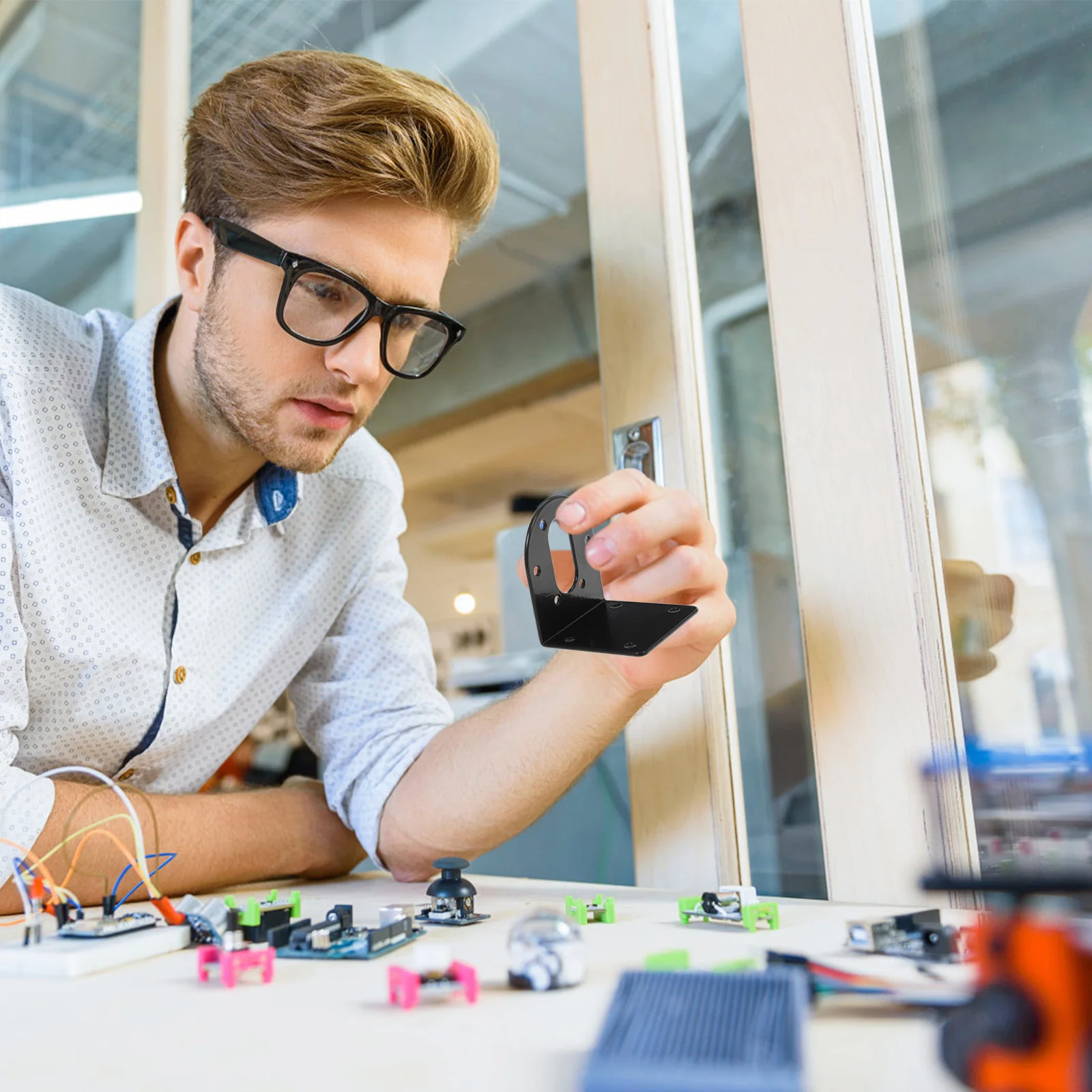 

6pcs Dc Gear Bracket 37Mm Motor Mounting Holder Anti-Rust Coating For Robot Car Replacement Geared Motor L-Shaped Fixed Seat