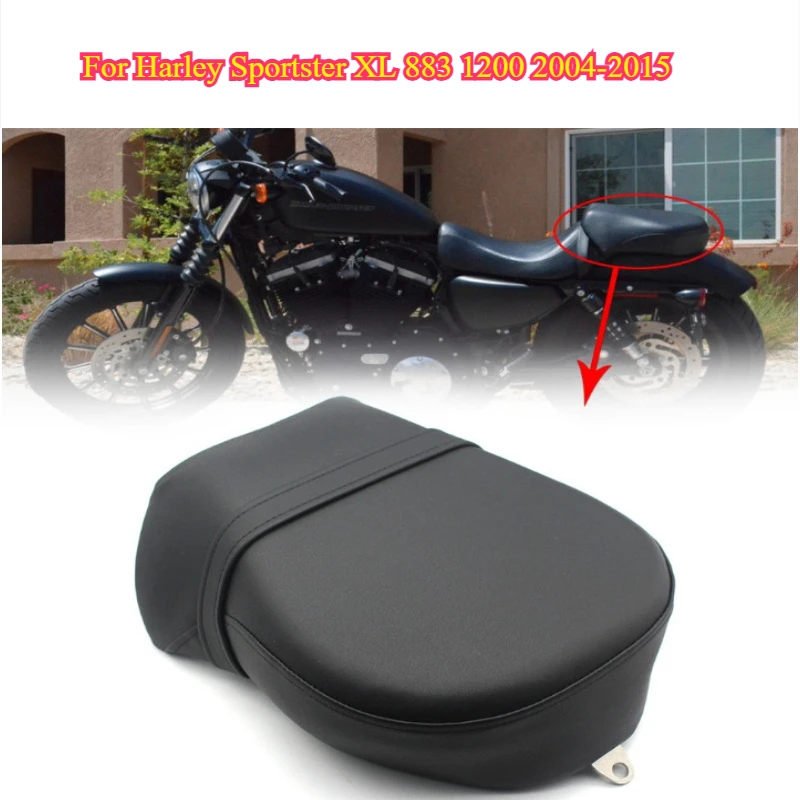 

Мотоциклетная черная подушка заднего пассажирского сиденья из искусственной кожи для Harley Sportster XL 883 1200 2004-2015