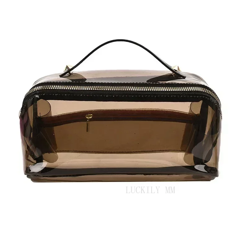 2023 Transparent Makeup Bag Fashion Travel Women\'s Cosmetic Bag Beauty Case Large Capacity Portable Handbags Toiletry Kit Ladies