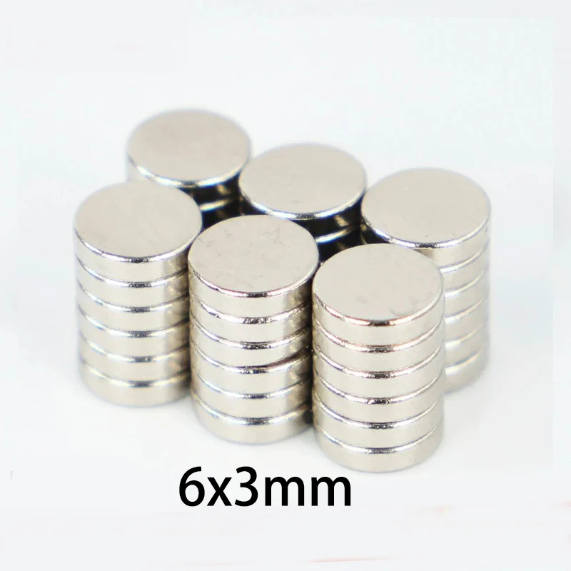 20/50/100pcs 6x3 6mm Diameter X 3mm Thick Small Round Magnets - Disc Magnets for DIY, Models, Industrial, Home Use