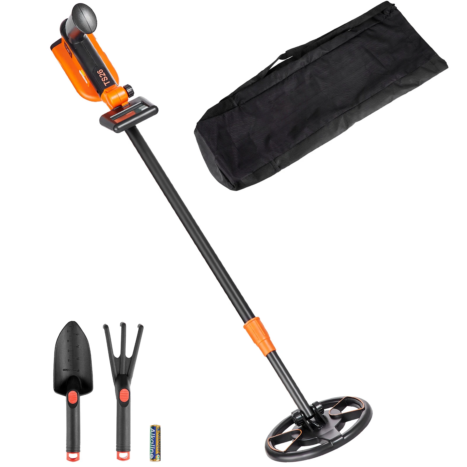 SucceBuy Metal Detector for Kids 6 Inch 25''-37'' Adjustable Length IP68 Waterproof Search Coil & LCD Display for Detecting Gold