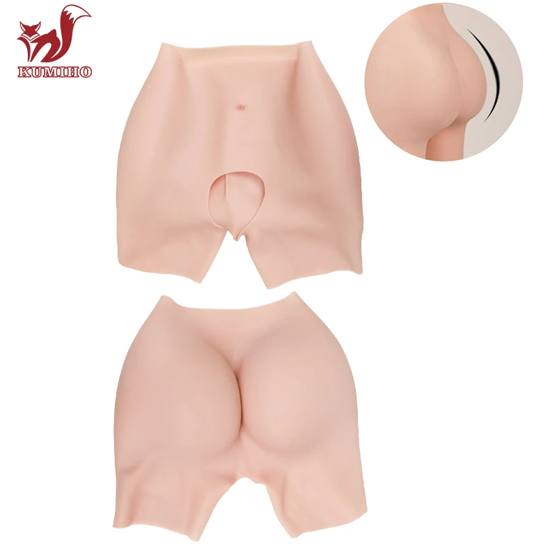 KUMIHO Silicone Butt Lifter Fake Asses Big Ass Pantys Open Crotch Pant Butt Enhancer Silicone Shaper Underwear