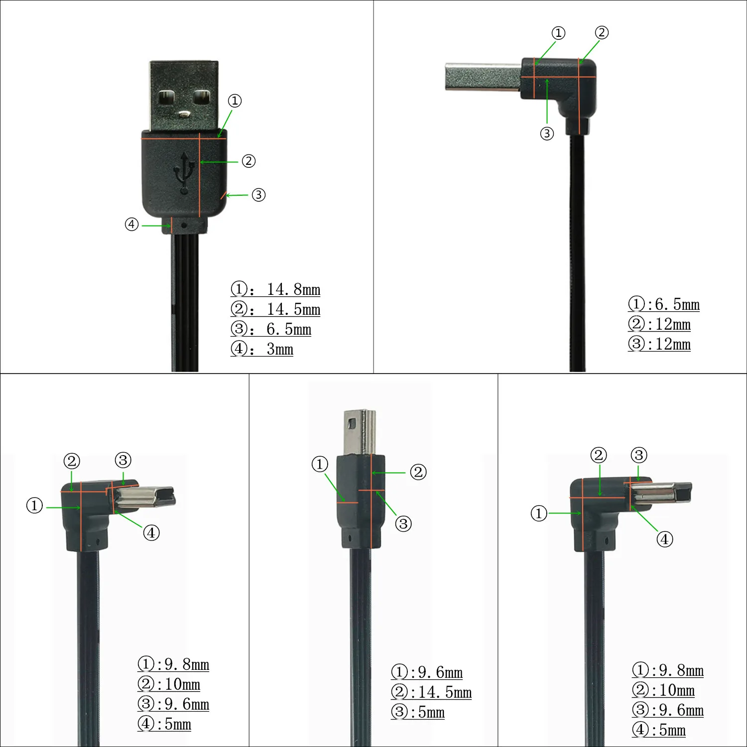 2.0 USB męski do Mini kabel USB w dół prostopadły 90 stopni 0.1m 0.2m 0.3m 0.5m do aparatu MP3 MP4 Tablet odtwarzacz wideorejestrator samochodowy GPS