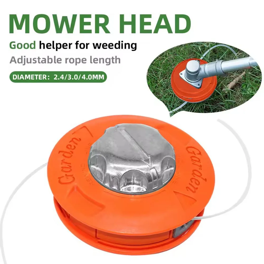 Universal lawn mower head M10 nylon and aluminum travel reel lawn mower 2-wire lawn mower head wire rope wire saw garden mower